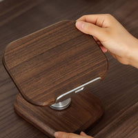 Phone Stand with Wooden Base Rotating Adjustable Desktop Phone Holder Sturdy Desktop Stand for Professionals, Nightstand