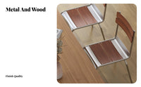 Nordic aesthetic Wood and Metal Side Chair Japanese Aesthetic Seating Furniture Retro Inspired Minimalist Design for Interior Decorators, Business Owners, Dining Room, Restaurant, Kitchen, Bedroom