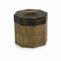 Octagonal Storage Box Decorative Wooden Box with Lid Artisanal for Living Room