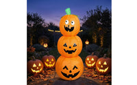Inflatable Pumpkin Stack Freestanding Jack-O'-Lantern Yard Decoration Pumpkin Stack Eye-Catching Stacked Pumpkins Lightweight