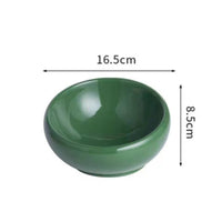 Easy to Clean Tilted Ceramic Cat Bowl Dishwasher Safe Ceramic Bowl with Wood Stand Slanted Cat Food Dish for Cats, Dogs, Small Pets