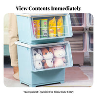 Front-Opening Stackable Box adaptable Storage container casters for Mobility