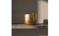 Vase with Hammered Finish Gold Aluminum Vase Textured Vessel for Homeowners, Decorators, Tabletop, Living Room, Entryway