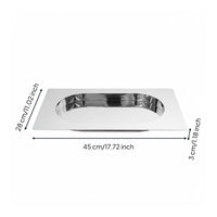 Geometric Stainless Steel Tray Mirror Finish Stainless Steel Platter Easy to Clean Rectangular Serving Platter for Hotel, Coffee Table