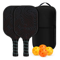 2 Pieces Pickleball Paddle Set with Case Long-Lasting Pickleball Paddle Set with Carry Bag Lightweight Non-Slip for Families