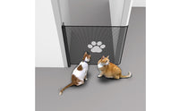 Indoor Retractable Pet Gate Adjustable Mesh Pet Gate Compact Safety Barrier Easy to Use for Young Dogs, Hallways, Stairs