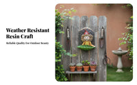 Whimsical Design Elf Girl Bird Feeder Decorative Hanging Tree Hugger Feeder Weather Resistant for Gardeners, Homeowners, Lawn, Patio, Porch