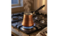 Copper Cezve Tinned Inside Turkish Coffee Pot Copper Coffee Pot Tin Lined Cookware Metal Hanging Loop for Direct Flame