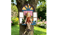 Fairy Window Ornament Whimsical Hanging Garden Sculpture Magical for Patio