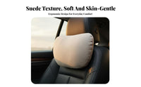 Perforated Suede Car Headrest Soft & Comfortable Car Neck Pillow Breathable Suede Headrest Cushion for Truckers, Passengers, Daily Commute, Road Trips