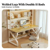 Study Desk Bookshelf Multi-Functional Storage Desk and Bookshelf Combo Multifunctional Home Design Office Workstation for Students, Bedroom, Dorm Room
