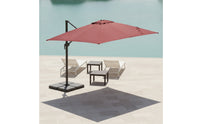 Offset Umbrella with Base Adjustable Cantilever Umbrella with Base Crank-Open for Homeowners, Backyard, Poolside, Garden