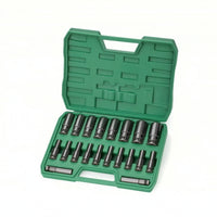 20 Pieces 1/2 Drive Impact Socket Set Impact Socket Set with Case Portable Hardware for Home Mechanics