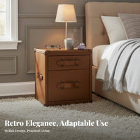 Vintage Bedside Storage Unit with Sturdy Frame for Renters