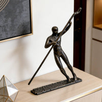 Abstract Boating Figure Modern Design Rower Figurine Minimalist Style Metal Punter Statue for Rowing Enthusiasts, Living Room, Display Cabinet, Office
