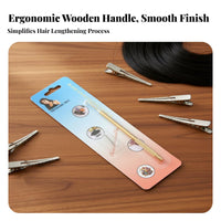 Long-Lasting Hair Extension Hook Needle Lightweight Wooden Handle Latch Hook Easy to Use for Hairstylists, Crafters, Hairpiece Making, Home
