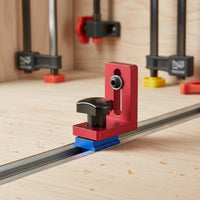 Sliding Slot Design Woodworking Push Handle Fence Adjustable Aluminum Fence Stop for Woodworkers, Workshop