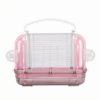 Transparent Hamster Cage Wire Top Plastic Hamster Cage Carrying Handle Ventilated