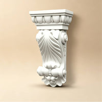Classical Decorative Corbel Vintage Corbel with Floral Motif Polyurethane Decorative Trim Bracket Sturdy for Archways, Feature Walls