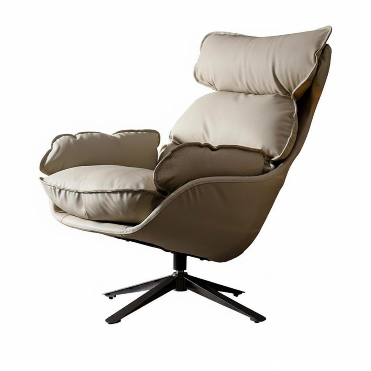 Modern Design Upholstered Swivel Armchair Soft Upholstery Lounge Chair Ergonomic Design Indoor Furniture High Back Support for Readers, Adults, Homeowners, Living Room, Balcony, Reading Nook, Bedroom
