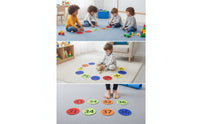 36 Pieces Numbered Carpet Marker Sticker with Numbers Easy to Remove Carpet Marker with Drawstring Bag Round Sitting Dot 100 Mm for Classroom