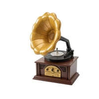 Miniature Gramophone with Sound Amplifier Nostalgic Phonograph Music Player