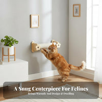 Sisal Scratching Surface Modular Feline Shelf Space-Saving Modular Feline Shelf Set Easy Installation Wall Climber Long-Lasting for Apartment Dwellers, Homeowners, On Walls, Indoors, Living Room, Bedroom