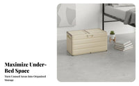 Wheeled Lowheight Bin Built-in Handles Underbed Container with casters