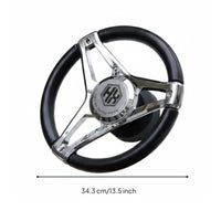 Foam Alloy Stainless Boat Steering Wheel Speedboat Steering Wheel Polished Surface Easy to Operate
