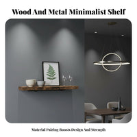 Wood Grain Finish Floating Board Space Saving Wall Shelf Minimalist Design Household Storage Multi-Purpose for Homeowners, DIY Enthusiasts, Living Room, Bedroom, Hallway, Kitchen