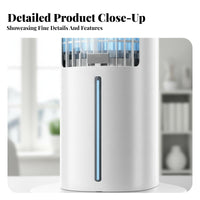 Water-Cooled Chiller Fan Includes Reusable Ice Packs Water-Cooled Air Chiller Humidifier Function Portable Cooling Fan for Students, Families