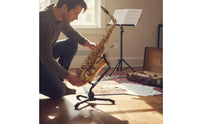 Non-Slip Alto Tenor Sax Stand Stable Tripod Design Saxophone Stand Heavy Duty Foldable Saxophone Holder Adjustable Height for Saxophonists, Musicians, Home Practice, Stage Performance, Studio