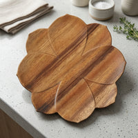 Lotus Flower Tray Wooden Lotus Tray Carved for Tea Service