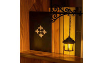 Wrought Iron Bookshelf Lamp Black Bookshelf Light Moody Academia Mini Lantern Lamp for Book Lovers, Collectors, Reading Corner, Halloween