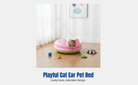 Hooded Pet Bed Throughout the Year Use Hooded Burrow Bed Semi-Enclosed Design Pet Bed for Small Dogs, Young Felines, Indoors, Living Room
