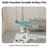 Rotatable Tabletop Adjustable Pet Grooming Table Non-Slip Surface Grooming Table with Arm Sturdy Construction Heavy Duty for Veterinarians, Veterinary Office