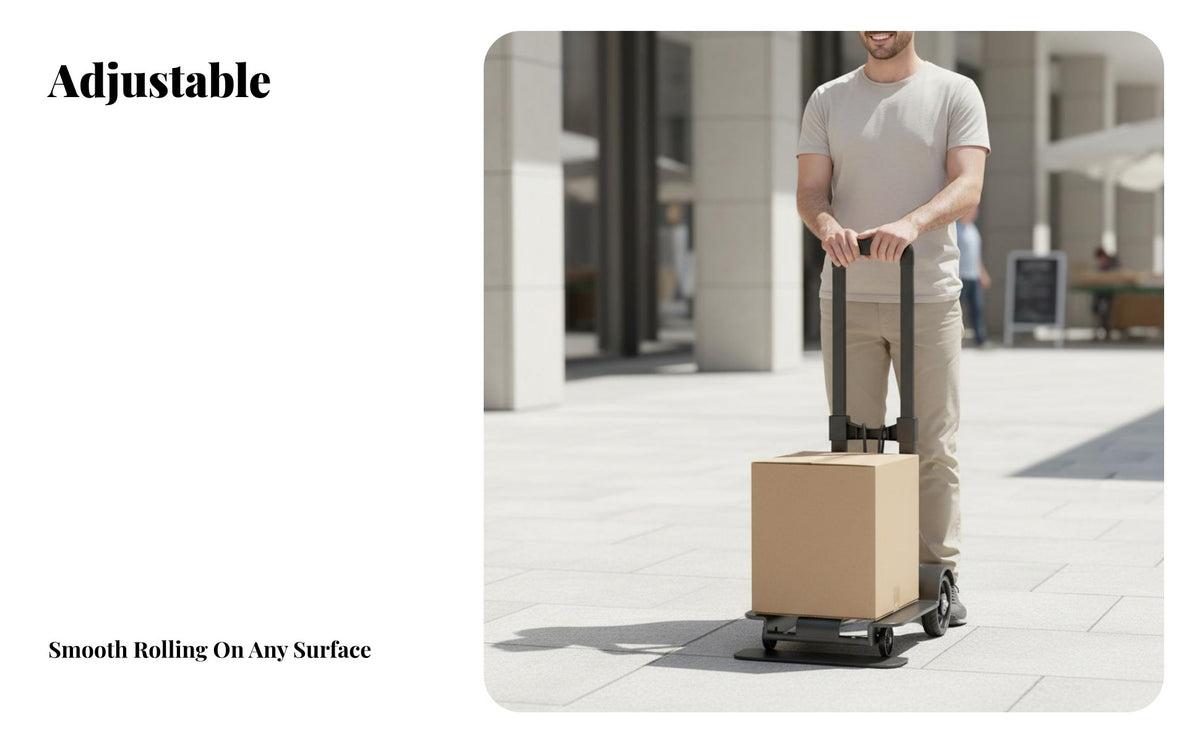 Foldable Portable Luggage Dolly Compact Collapsible Luggage Cart Telescoping Handle Folding Hand Cart Lightweight for Travelers, Shoppers, Homeowners, Travel, Home Use, Airport, Warehouse