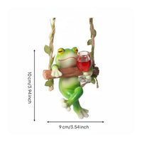 Frog Swing Decoration Cute Frog Ladder Hanger Resin Outdoor Decor for Garden