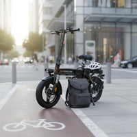 Powered Folding Electric Bike Disc Brakes Portable Commuter Electric Bicycle Shock Absorption Compact Foldable Cycle 3 Riding Modes for Designated Drivers, Commuters, City Commuting, City Travel, Last-Mile Transport
