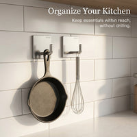 Bedroom and Closet Organizer with Waterproof Stainless Steel Hook, Wall Mounted Heavy Duty No-Drill Hanger for Explorer