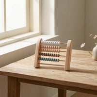 Early Learning Wooden Abacus Educational Abacus with Five Rods Compact Wooden Counting Toy Classic for Toddlers, Playroom, Nursery