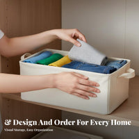With Dividers foldable textile container Multi-Compartment Compartmentalized textile container Foldable Clothing Organizer Space Saving for Students, Adults, Families, Closet, Bedroom, Shelves, Dorm Room