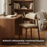 Solid Wood Legs Upholstered Curved Back Chair Century-Century Modern Design Household Furniture Stable Support Indoor Seating Ergonomic Design for Business Owners, Interior Decorators, Dining Room, Restaurant, Kitchen, Reading Nook