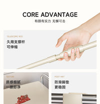 可伸缩微波炉置物架厨房多功能电饭煲支架台面烤箱锅电器收纳架子 【可伸缩】奶白色（刀架+筷筒+砧板架+挂钩*4）