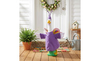 Butterfly Goose Ornament Green Base Porch Goose Ornament Outdoor Decoration Violet Whimsical Decor for Yard