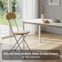Modern Minimalist and design foldable Round-Seat Chair Foldable Design Portable Stool Space-Saving Indoor Seating Comfortable Backrest for Students, residents, Dining Room, Kitchen, Home Office, Apartment