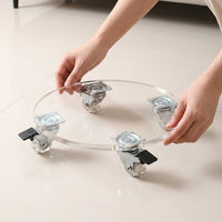 Clear Acrylic Plant Pot Base, Mobile Cart with 30cm Wheels, Support for Large Plant Pots, Excellent for Urban Gardeners