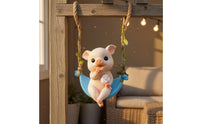 Pig Swing Ornament Rope Hanger Resin Pig Swing Statue Cute Glossy for Garden, Porch