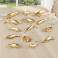 14 Pieces Gold Animal Figurines Shiny Plastic Animal Models Miniature Toy Animals Small for Collectors, Kids, Tabletop Decoration, Desk Display, Classroom