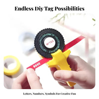 Embossed Text Manual Tape Writer DIY tasks Manual three-dimensional marker Embosser No Batteries Required markering Device Portable for notebook lovers, Crafters, Students, notebooking, Scrapbooking, School, Kitchen